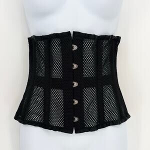 Playgirl Black Mesh Underbust Corset Size XS/S